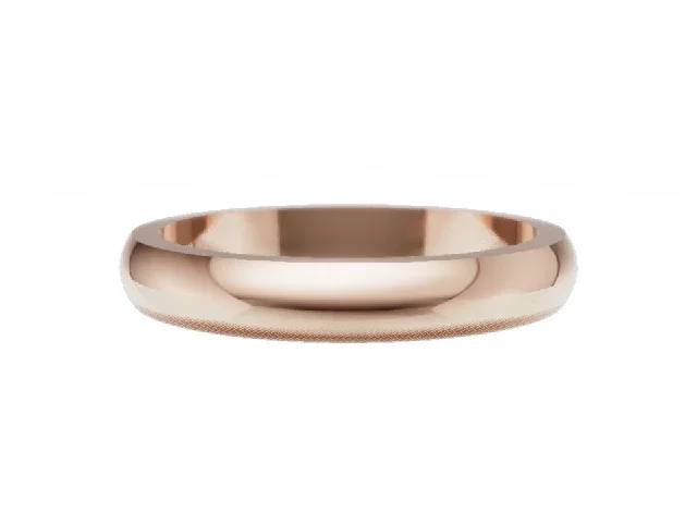 <strong>LUXURY</strong><br />3.0mm.  Wide <br />Plain Polish Wedding Ring<br />100% Recycled, Hallmarked 18ct. Rose Gold