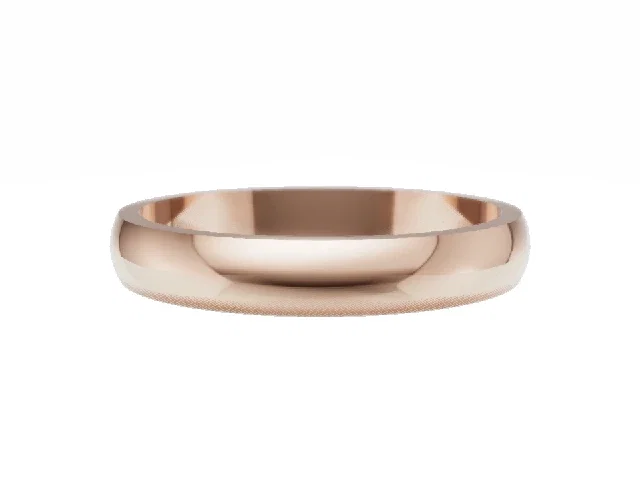 <strong>BUDGET</strong><br />3.0mm.  Wide <br />Plain Polish Wedding Ring<br />100% Recycled, Hallmarked 18ct. Rose Gold