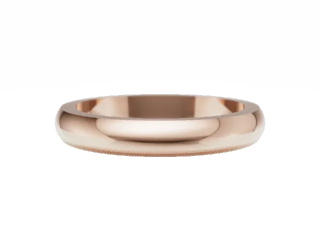 <strong>PREMIERE</strong><br />3.0mm.  Wide <br />Plain Polish Wedding Ring<br />100% Recycled, Hallmarked 18ct. Rose Gold