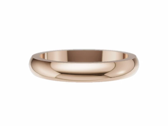 PREMIERE 3.0mm.  Wide  Plain Polish Wedding Ring 100% Recycled, Hallmarked 18ct. Rose Gold