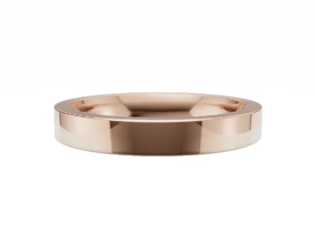 <strong>LUXURY</strong><br />3.0mm.  Wide <br />Plain Polish Wedding Ring<br /> <br />100% Recycled, Hallmarked 18ct. Rose Gold