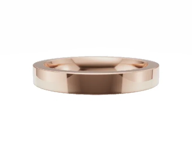 <strong>PREMIERE</strong><br />3.0mm.  Wide <br />Plain Polish Wedding Ring<br /> <br />100% Recycled, Hallmarked 18ct. Rose Gold