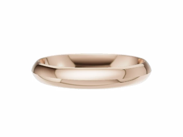 BUDGET 3.0mm.  Wide  Plain Polish Knife-Edge Wedding Ring   100% Recycled, Hallmarked 18ct. Rose Gold