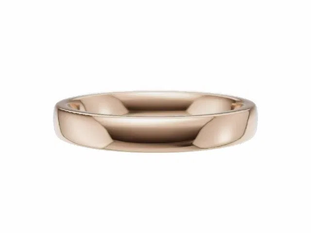 LUXURY 3.0mm.  Wide  Plain Polish Soft-Court Wedding Ring  100% Recycled, Hallmarked 18ct. Rose Gold