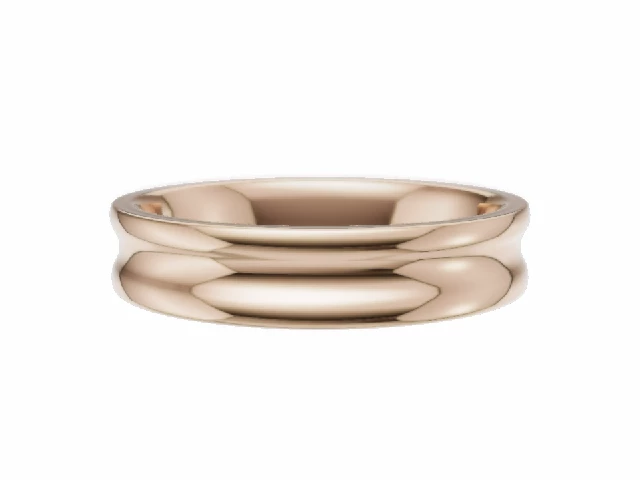 BUDGET 4.0mm.  Wide  Plain Polish Concave Wedding Ring   100% Recycled, Hallmarked 18ct. Rose Gold