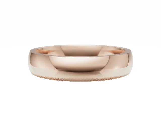 <strong>LUXURY</strong><br />4.0mm.  Wide <br />Plain Polish Court Wedding Ring<br /> <br />100% Recycled, Hallmarked 18ct. Rose Gold