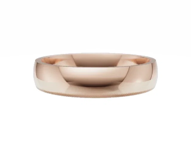 <strong>BUDGET</strong><br />4.0mm.  Wide <br />Plain Polish Court Wedding Ring<br /> <br />100% Recycled, Hallmarked 18ct. Rose Gold