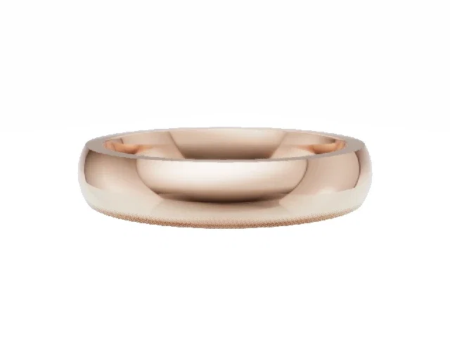 <strong>PREMIERE</strong><br />4.0mm.  Wide <br />Plain Polish Court Wedding Ring<br /> <br />100% Recycled, Hallmarked 18ct. Rose Gold