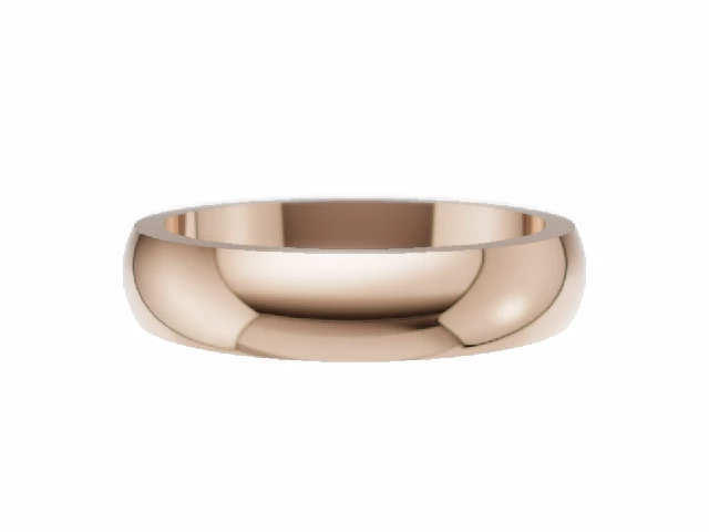 LUXURY 4.0mm.  Wide  Plain Polish Wedding Ring 100% Recycled, Hallmarked 18ct. Rose Gold