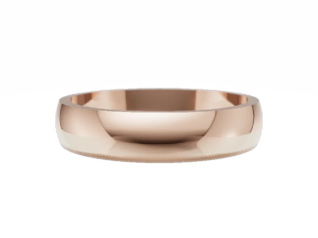 BUDGET 4.0mm.  Wide  Plain Polish Wedding Ring 100% Recycled, Hallmarked 18ct. Rose Gold