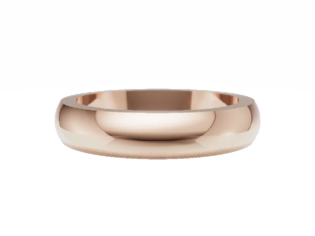 PREMIERE 4.0mm.  Wide  Plain Polish Wedding Ring 100% Recycled, Hallmarked 18ct. Rose Gold