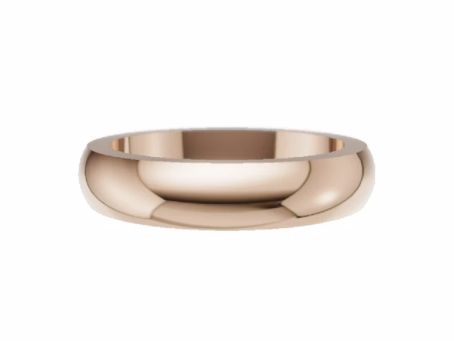 PREMIERE 4.0mm.  Wide  Plain Polish Wedding Ring 100% Recycled, Hallmarked 18ct. Rose Gold