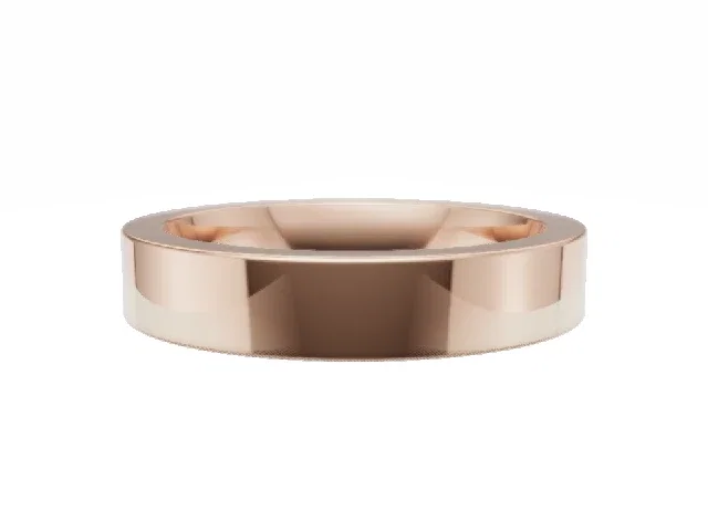 <strong>PREMIERE</strong><br />4.0mm.  Wide <br />Plain Polish Wedding Ring<br /> <br />100% Recycled, Hallmarked 18ct. Rose Gold