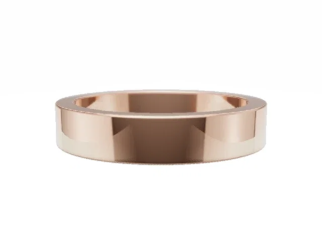 <strong>LUXURY</strong><br />4.0mm.  Wide <br />Plain Polish Wedding Ring<br /> <br />100% Recycled, Hallmarked 18ct. Rose Gold