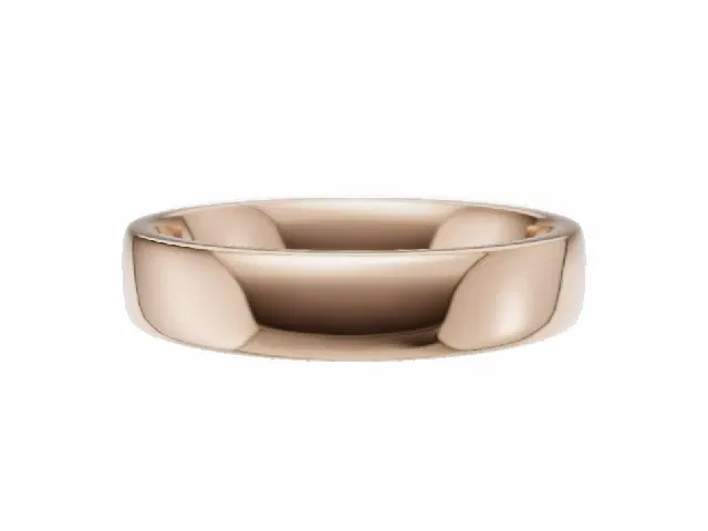 LUXURY 4.0mm.  Wide  Plain Polish Soft-Court Wedding Ring  100% Recycled, Hallmarked 18ct. Rose Gold