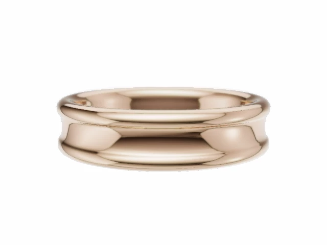 LUXURY 5.0mm.  Wide  Plain Polish Concave Wedding Ring   100% Recycled, Hallmarked 18ct. Rose Gold