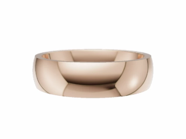 LUXURY 5.0mm.  Wide  Plain Polish Court Wedding Ring   100% Recycled, Hallmarked 18ct. Rose Gold