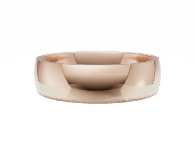 <strong>BUDGET</strong><br />5.0mm.  Wide <br />Plain Polish Court Wedding Ring<br /> <br />100% Recycled, Hallmarked 18ct. Rose Gold