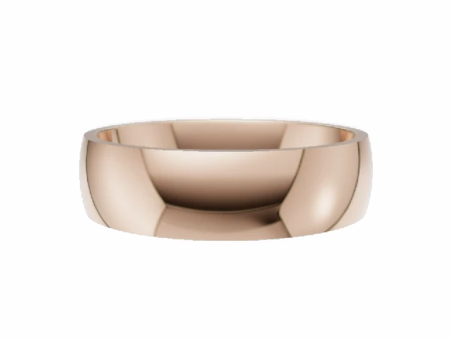 BUDGET 5.0mm.  Wide  Plain Polish Court Wedding Ring   100% Recycled, Hallmarked 18ct. Rose Gold