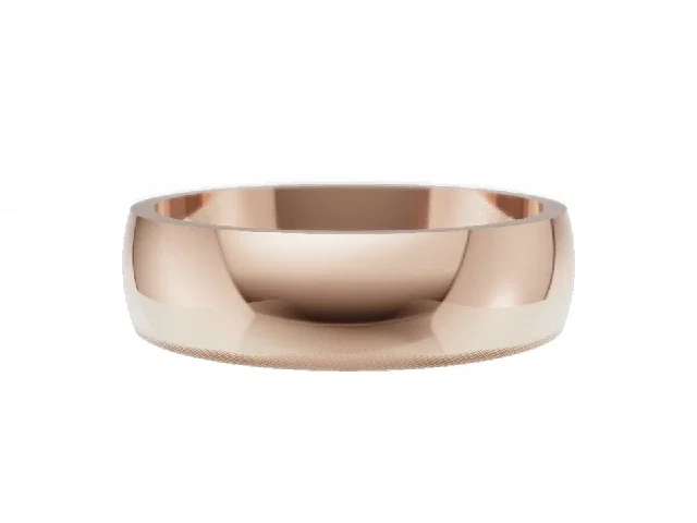 <strong>BUDGET</strong><br />5.0mm.  Wide <br />Plain Polish Wedding Ring<br />100% Recycled, Hallmarked 18ct. Rose Gold