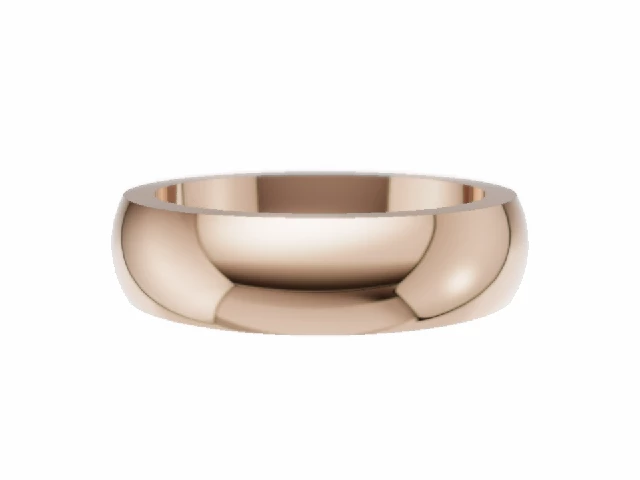 PREMIERE 5.0mm.  Wide  Plain Polish Wedding Ring 100% Recycled, Hallmarked 18ct. Rose Gold