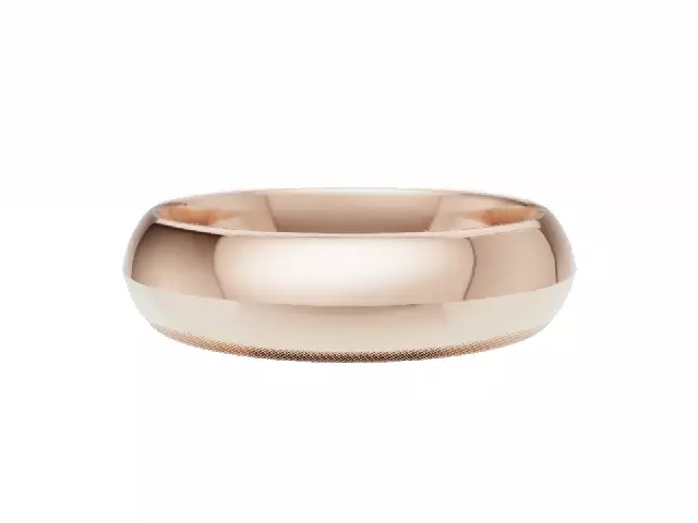 BUDGET 5.0mm.  Wide  Plain Polish Knife-Edge Wedding Ring   100% Recycled, Hallmarked 18ct. Rose Gold