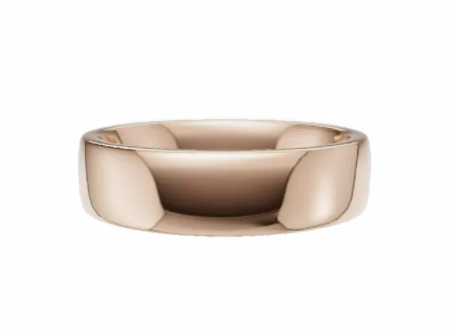 LUXURY 5.0mm.  Wide  Plain Polish Soft-Court Wedding Ring  100% Recycled, Hallmarked 18ct. Rose Gold