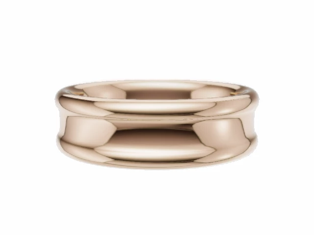 LUXURY 6.0mm.  Wide  Plain Polish Concave Wedding Ring   100% Recycled, Hallmarked 18ct. Rose Gold