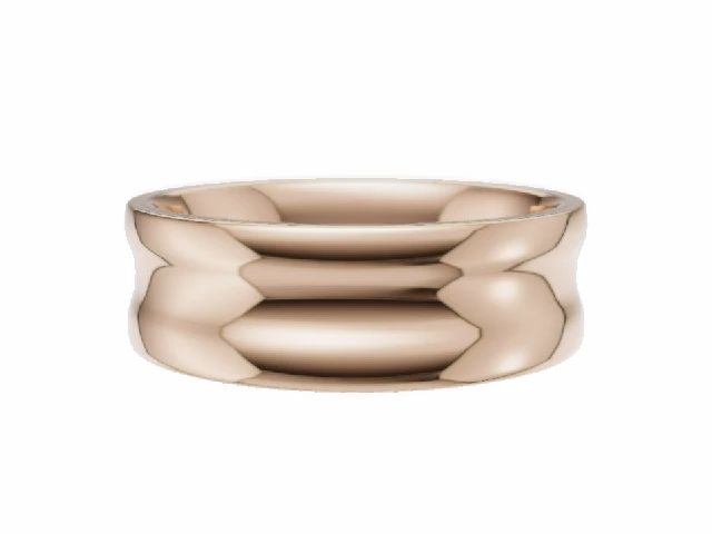 BUDGET 6.0mm.  Wide  Plain Polish Concave Wedding Ring   100% Recycled, Hallmarked 18ct. Rose Gold