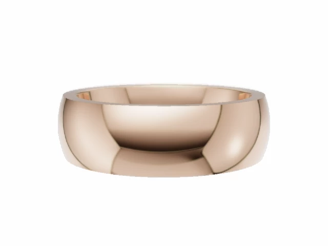 PREMIERE 6.0mm.  Wide  Plain Polish Court Wedding Ring   100% Recycled, Hallmarked 18ct. Rose Gold