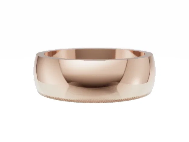 <strong>LUXURY</strong><br />6.0mm.  Wide <br />Plain Polish Wedding Ring<br />100% Recycled, Hallmarked 18ct. Rose Gold