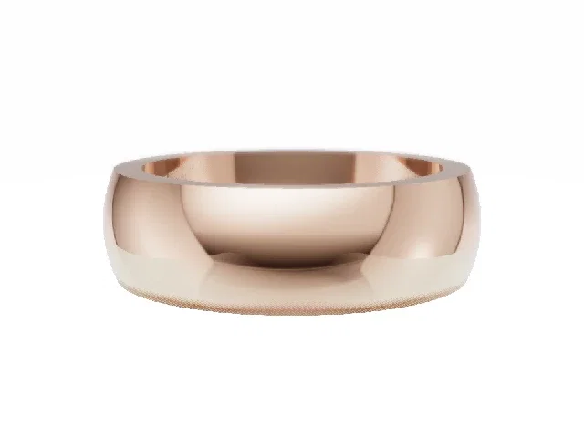 <strong>PREMIERE</strong><br />6.0mm.  Wide <br />Plain Polish Wedding Ring<br />100% Recycled, Hallmarked 18ct. Rose Gold