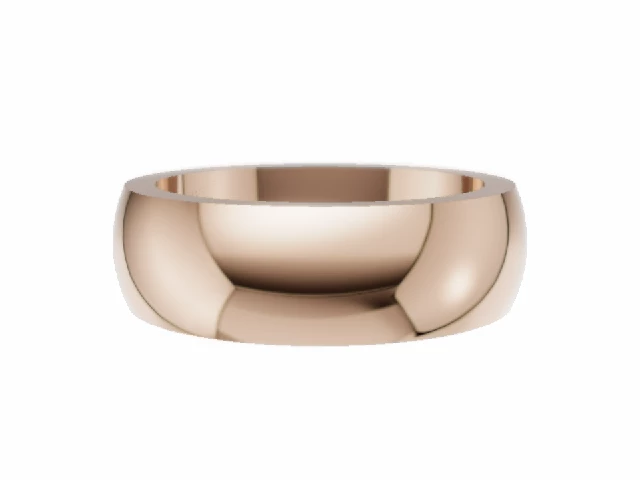 PREMIERE 6.0mm.  Wide  Plain Polish Wedding Ring 100% Recycled, Hallmarked 18ct. Rose Gold