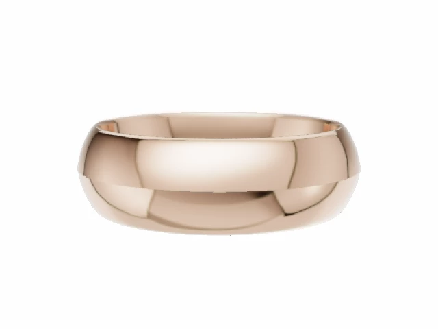 LUXURY 6.0mm.  Wide  Plain Polish Knife-Edge Wedding Ring   100% Recycled, Hallmarked 18ct. Rose Gold