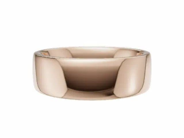 LUXURY 6.0mm.  Wide  Plain Polish Soft-Court Wedding Ring  100% Recycled, Hallmarked 18ct. Rose Gold