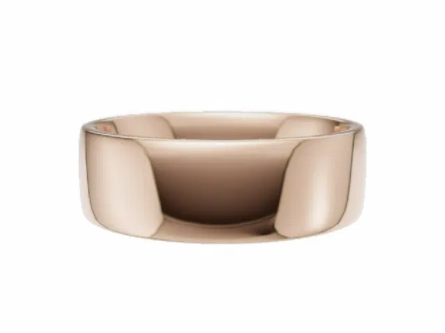 BUDGET 6.0mm.  Wide  Plain Polish Soft-Court Wedding Ring  100% Recycled, Hallmarked 18ct. Rose Gold