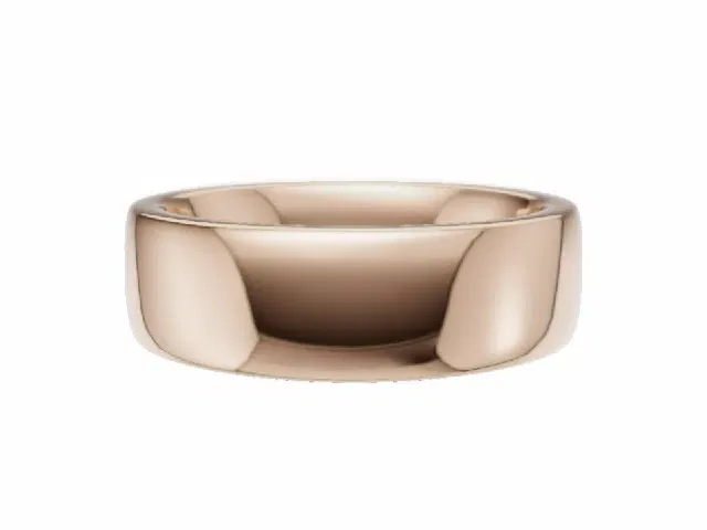 PREMIERE 6.0mm.  Wide  Plain Polish Soft-Court Wedding Ring  100% Recycled, Hallmarked 18ct. Rose Gold