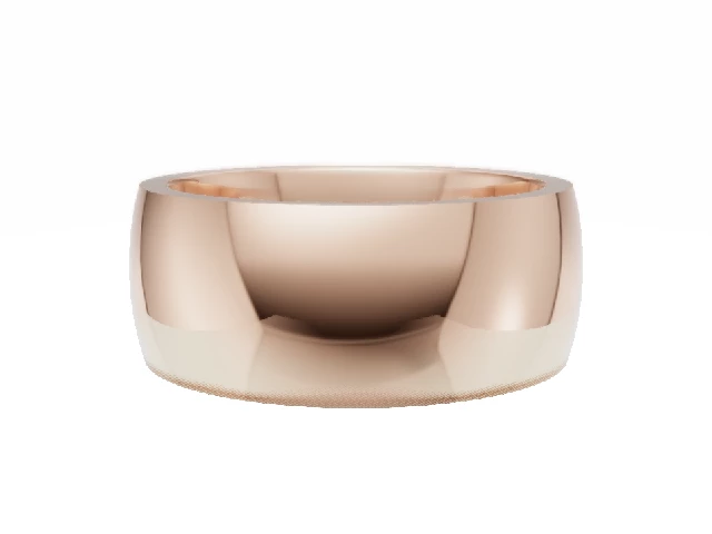 PREMIERE 8.0mm.  Wide  Plain Polish Court Wedding Ring   100% Recycled, Hallmarked 18ct. Rose Gold