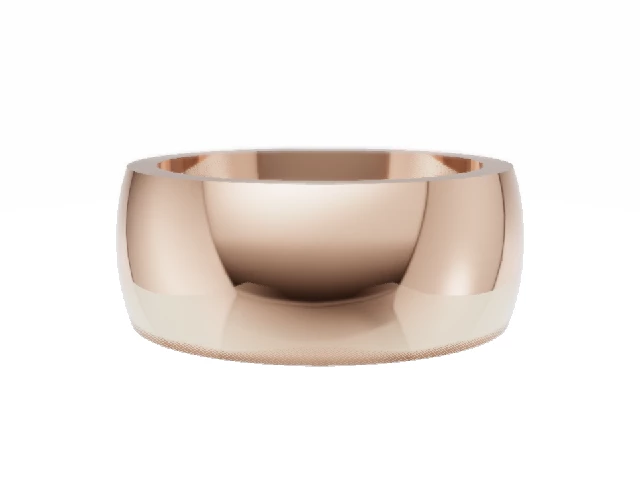 PREMIERE 8.0mm.  Wide  Plain Polish Wedding Ring 100% Recycled, Hallmarked 18ct. Rose Gold