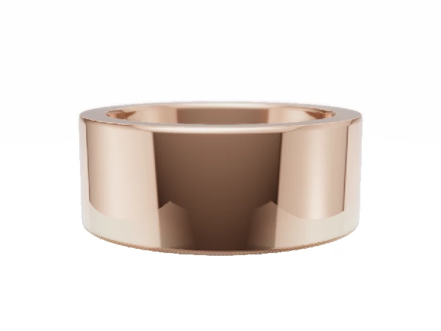 PREMIERE 8.0mm.  Wide  Plain Polish Wedding Ring   100% Recycled, Hallmarked 18ct. Rose Gold