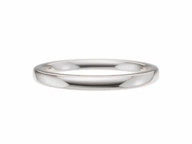 PREMIERE 2.0mm.  Wide  Plain Polish Soft-Court Wedding Ring  100% Recycled, Hallmarked 18ct. White Gold