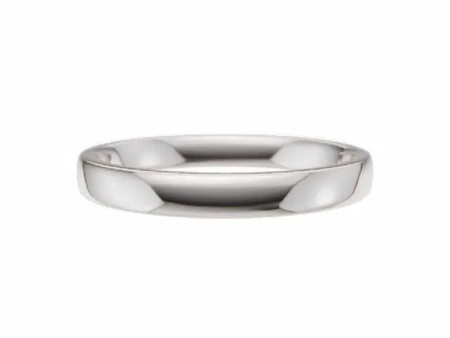 BUDGET 2.5mm.  Wide  Plain Polish Soft-Court Wedding Ring  100% Recycled, Hallmarked 18ct. White Gold