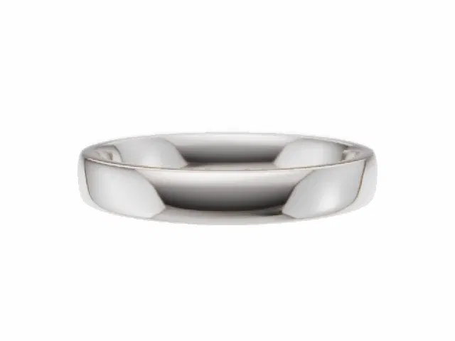 BUDGET 3.0mm.  Wide  Plain Polish Soft-Court Wedding Ring  100% Recycled, Hallmarked 18ct. White Gold