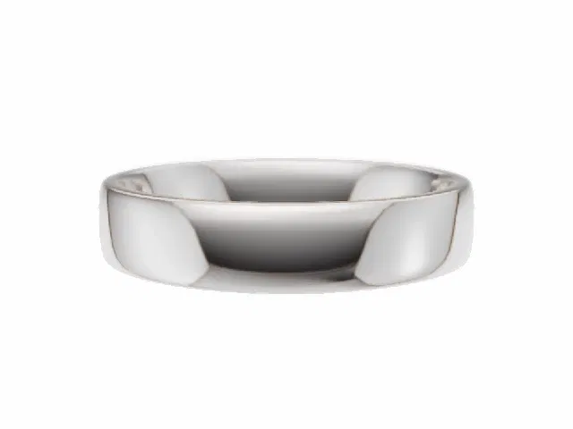 BUDGET 4.0mm.  Wide  Plain Polish Soft-Court Wedding Ring  100% Recycled, Hallmarked 18ct. White Gold