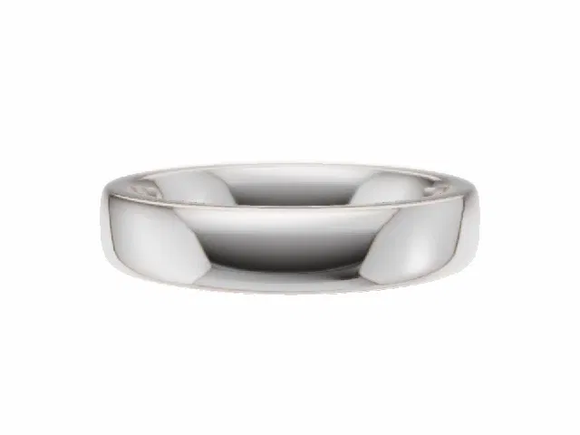 PREMIERE 4.0mm.  Wide  Plain Polish Soft-Court Wedding Ring  100% Recycled, Hallmarked 18ct. White Gold
