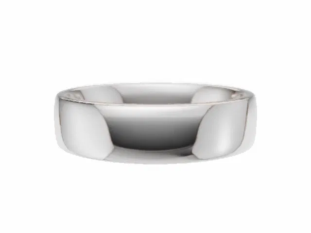 LUXURY 5.0mm.  Wide  Plain Polish Soft-Court Wedding Ring  100% Recycled, Hallmarked 18ct. White Gold