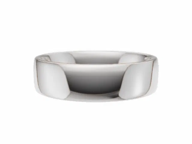BUDGET 5.0mm.  Wide  Plain Polish Soft-Court Wedding Ring  100% Recycled, Hallmarked 18ct. White Gold