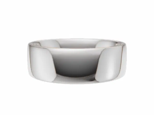 BUDGET 6.0mm.  Wide  Plain Polish Soft-Court Wedding Ring  100% Recycled, Hallmarked 18ct. White Gold