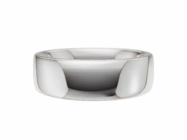 PREMIERE 6.0mm.  Wide  Plain Polish Soft-Court Wedding Ring  100% Recycled, Hallmarked 18ct. White Gold