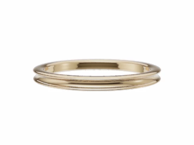 LUXURY 2.0mm.  Wide  Plain Polish Concave Wedding Ring   100% Recycled, Hallmarked 18ct. Yellow Gold